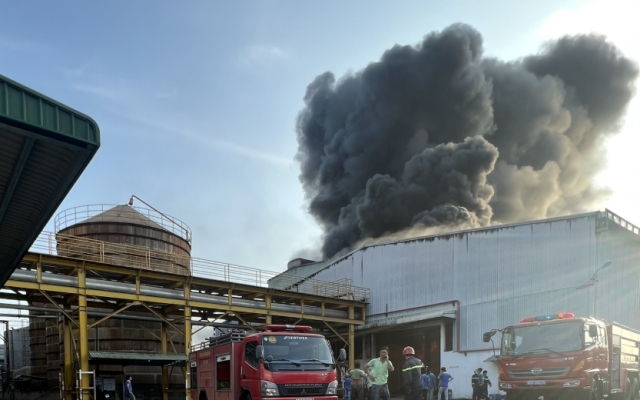 Cháy lớn ở công ty trong khu công nghiệp 2 Nhơn Trạch