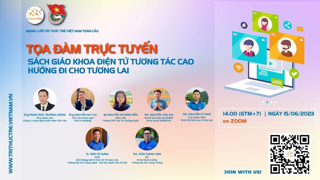 Tọa đàm trực tuyến “Sách giáo khoa điện tử tương tác cao – Hướng đi cho tương lai”.