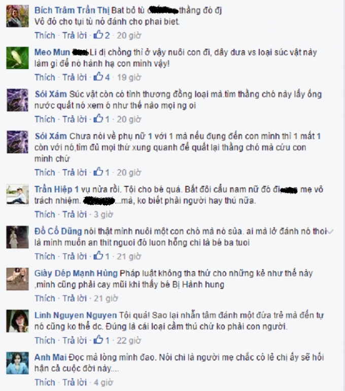 D&acirc;n mạng tỏ ra bức x&uacute;c, căm gh&eacute;t h&agrave;nh động bạo lực của người cha dượng n&agrave;y. (Nguồn: Facebook).