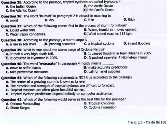 Đề thi v&agrave; đ&aacute;p &aacute;n m&ocirc;n Ngoại ngữ kỳ thi THPT Quốc gia 2016