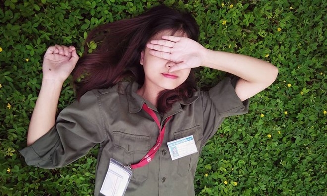 Một trong những h&igrave;nh ảnh cuối c&ugrave;ng của nữ sinh Nguyễn Thị Ng&acirc;n, một trong ba nữ sinh Ngoại thương vừa tử nạn do lũ cuốn ở Quảng Ninh (Ảnh: FBNV).