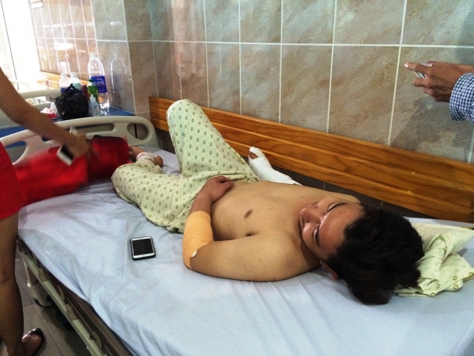 Anh Trung đang điều trị tại bệnh viện