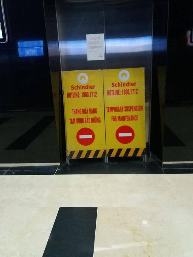 Ngay sau khi sự việc xảy ra, thang m&aacute;y n&agrave;y đ&atilde; được t&agrave;m dừng khai th&aacute;c để bảo dưỡng.