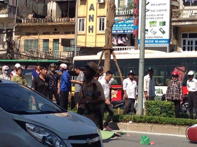 Hiện trường vụ tai nạn.