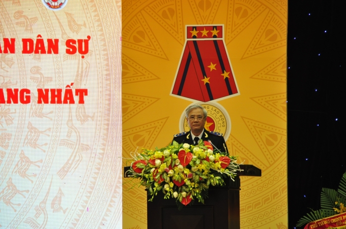 Đồng ch&iacute; Ho&agrave;ng Sỹ Th&agrave;nh&nbsp;Tổng cục trưởng Tổng cục THADS ph&aacute;t biểu tại buổi lễ.