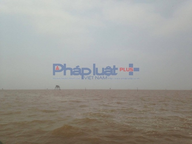 Khu vực b&atilde;i triều tr&ecirc;n biển thuộc địa phận x&atilde; Thụy Trường (huyện Th&aacute;i Thụy, tỉnh Th&aacute;i B&igrave;nh) bị c&aacute;c đối tượng tự &yacute; lấn chiếm tr&aacute;i ph&eacute;p, cắm cọc, dựng ch&ograve;i, qu&acirc;y v&acirc;y nu&ocirc;i thả ngao vạng, kh&ocirc;ng thuộc v&ugrave;ng qui hoạch của UBND huyện Th&aacute;i Thụy. Ảnh: Trung Du.&nbsp;