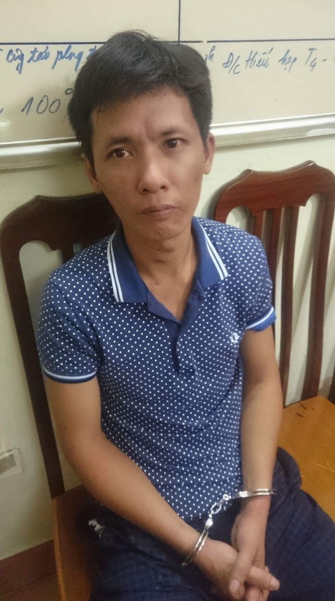 Đối tượng Ng&ocirc; Quang Vũ tại cơ quan C&ocirc;ng an.