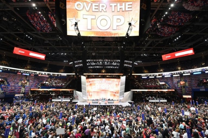 Đại hội đảng Cộng h&ograve;a tuy&ecirc;n bố Donald Trump l&agrave; đại diện đảng tranh cử tổng thống Mỹ. (Ảnh: AFP)