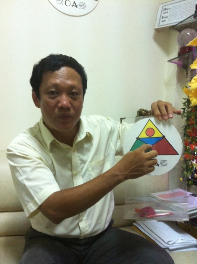 GS. Hải và đ&ocirc;̀ hình Totha do mình phát minh