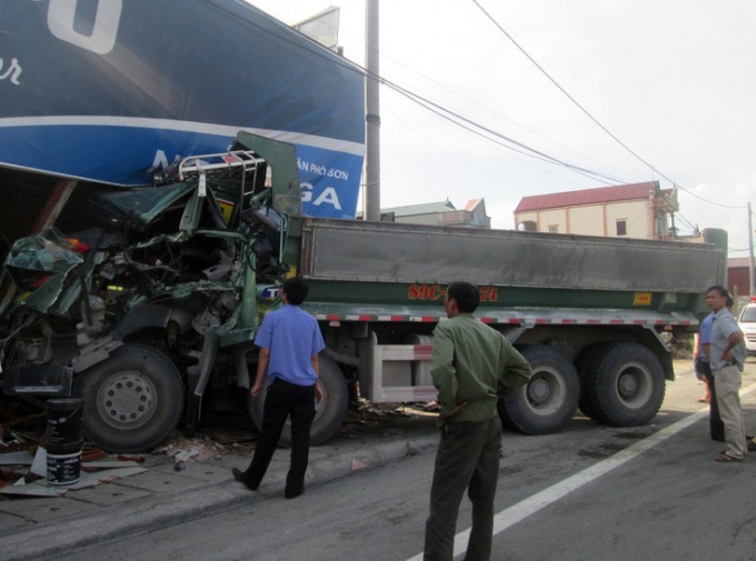Hiện trường vụ tai nạn.