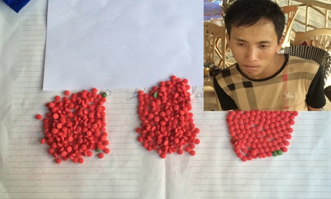 Đo&agrave;n Văn Dũng bị bắt c&ugrave;ng lượng ma t&uacute;y giấu trong b&igrave;nh ắc-qui xe m&aacute;y. (Ảnh: C&ocirc;ng an Thanh H&oacute;a cung cấp)