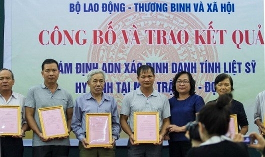 Trao 99 kết quả ADN cho gia đình liệt sỹ