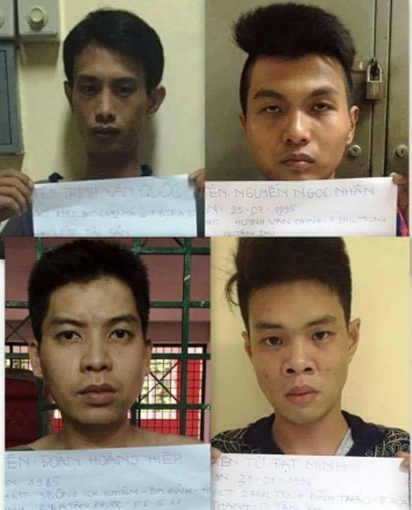 C&aacute;c đối tượng bị cơ quan c&ocirc;ng an bắt giữ.