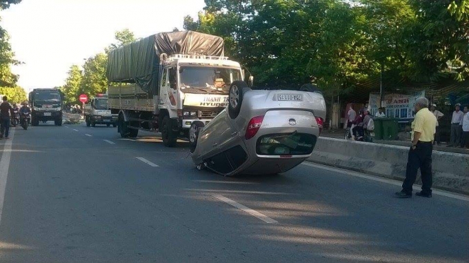 Hiện trường vụ tai nạn.