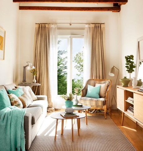 Kh&ocirc;ng gian ph&ograve;ng kh&aacute;ch trong&nbsp;căn hộ 37 m2.