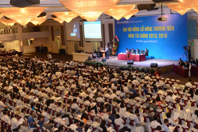 To&agrave;n cảnh đại hội đồng cổ đ&ocirc;ng thường ni&ecirc;n năm t&agrave;i ch&iacute;nh 2015, 2016 của Sacombank