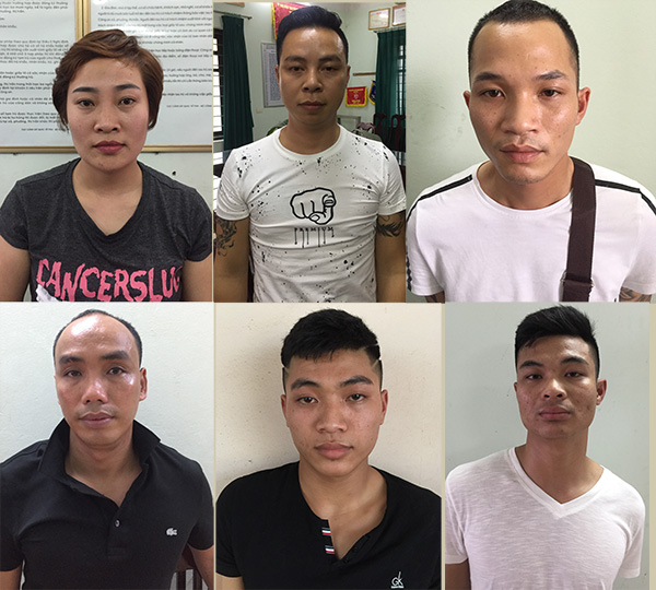 C&aacute;c đối tượng bị bắt giữ.