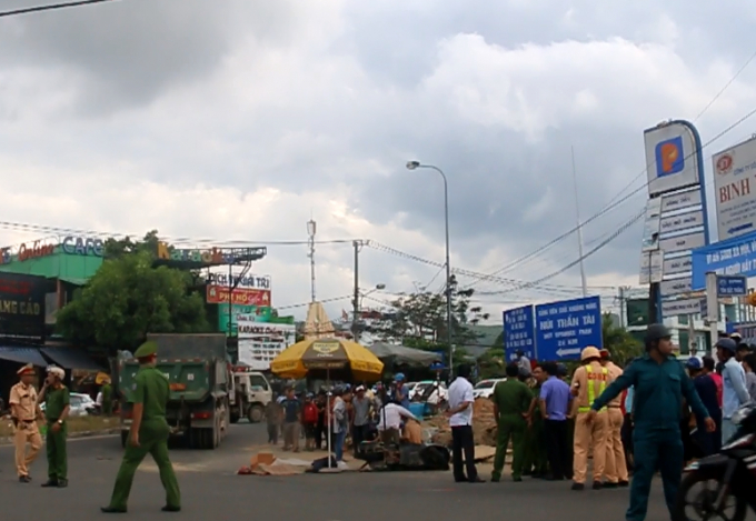 Hiện trường vụ tai nạn.
