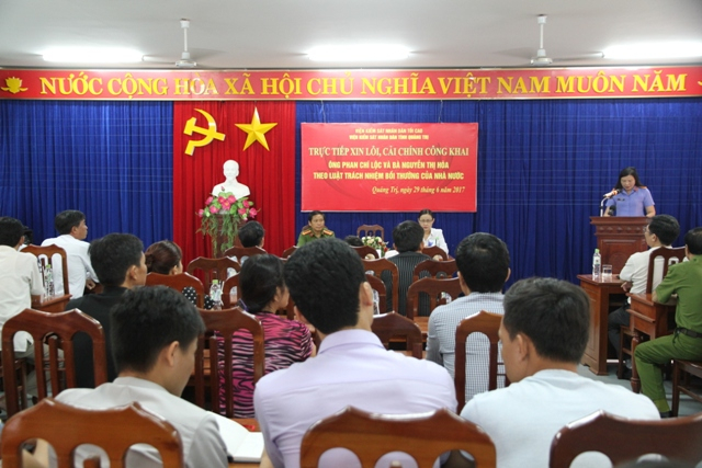 To&agrave;n cảnh vụ xin lỗi oan sai.