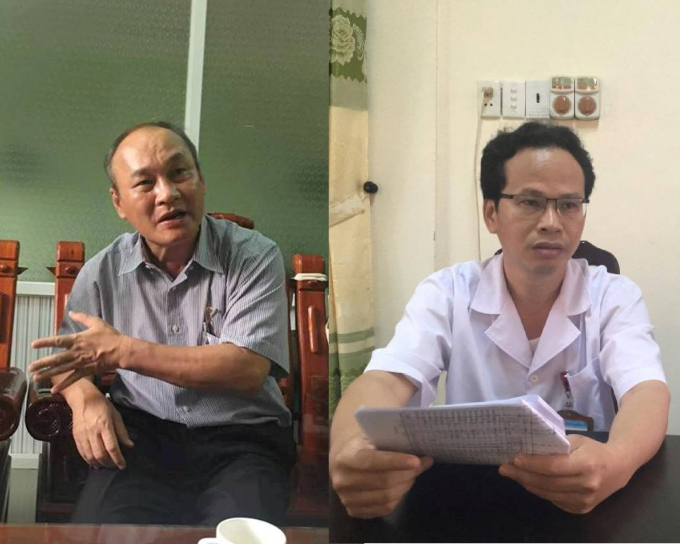 &Ocirc;ng Hiền (tr&aacute;i) v&agrave; &ocirc;ng Nhật cho rằng, việc đưa 2 triệu đồng cho gia đ&igrave;nh sản phụ l&agrave; để &ldquo;thăm hỏi&rdquo; v&agrave; &ldquo;chia sẻ&rdquo;.