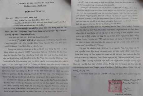 Đơn kiến nghị của Hội đồng Trị sự Nguyễn Phước tộc gửi c&aacute;c cơ quan, ban ng&agrave;nh tỉnh Thừa Thi&ecirc;n - Huế.