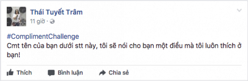 #ComplimentChallenge: Thử th&aacute;ch si&ecirc;u hot chỉ với 1 b&igrave;nh luận, bạn sẽ biết mọi người th&iacute;ch g&igrave; ở m&igrave;nh