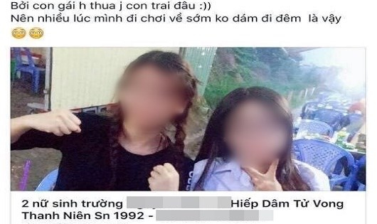 Hai c&ocirc; g&aacute;i bị một t&agrave;i khoản facebook b&ecirc;u rếu l&agrave; đ&atilde; hiếp d&acirc;m một nam sinh tử vong.
