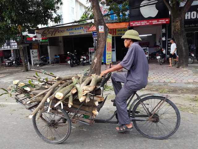 Sau b&atilde;o, người d&acirc;n th&agrave;nh Vinh ra đường