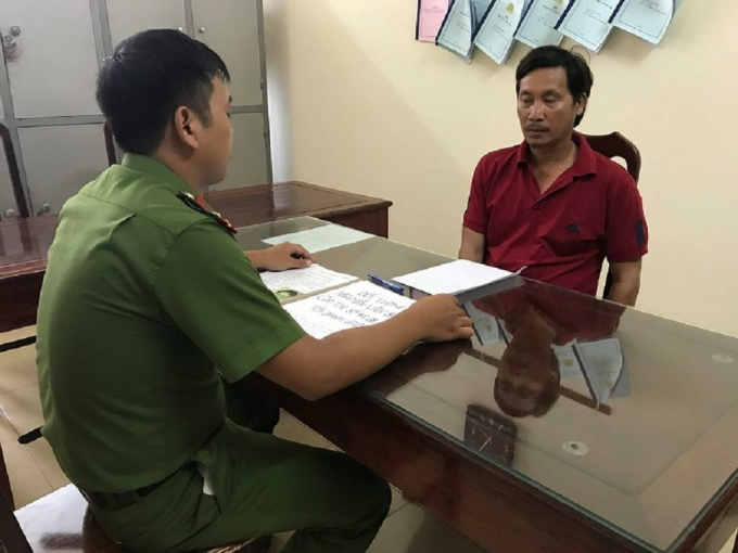 Nguyễn Văn Bao tại cơ quan c&ocirc;ng an (Ảnh: CA tỉnh Ninh B&igrave;nh)