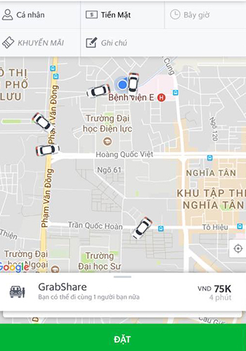 Dịch vụ đi chung xe của Grab đ&atilde; bị tu&yacute;t c&ograve;i song vẫn triển khai.&nbsp;