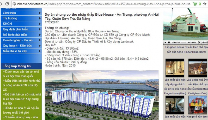 Theo dự kiến Dự &aacute;n chung cư thu nhập thấp Blue Housse - An Trung 2&nbsp;sẽ được ho&agrave;n th&agrave;nh v&agrave;o năm 2016.
