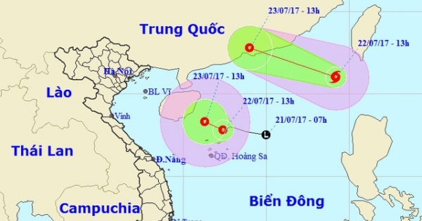 Bão số 3 và áp thấp nhiệt đới "song hành" trên Biển Đông