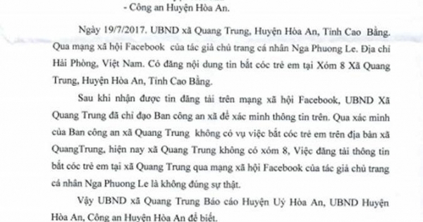 Cao Bằng: Hàng loạt trẻ bị bắt cóc, đánh đập chỉ là “bịa đặt”