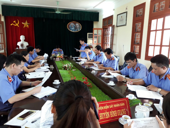 Viện KSND tỉnh Hải Dương Kiểm tra nghiệp vụ tại B&igrave;nh Giang.