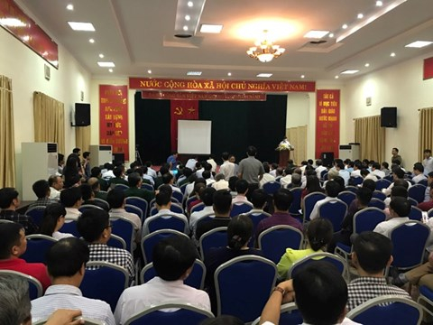 H&ocirc;m 7-7, dự thảo kết luận thanh tra đất đai Đồng T&acirc;m đ&atilde; được c&ocirc;ng bố tại trụ sở UBND huyện Mỹ Đức