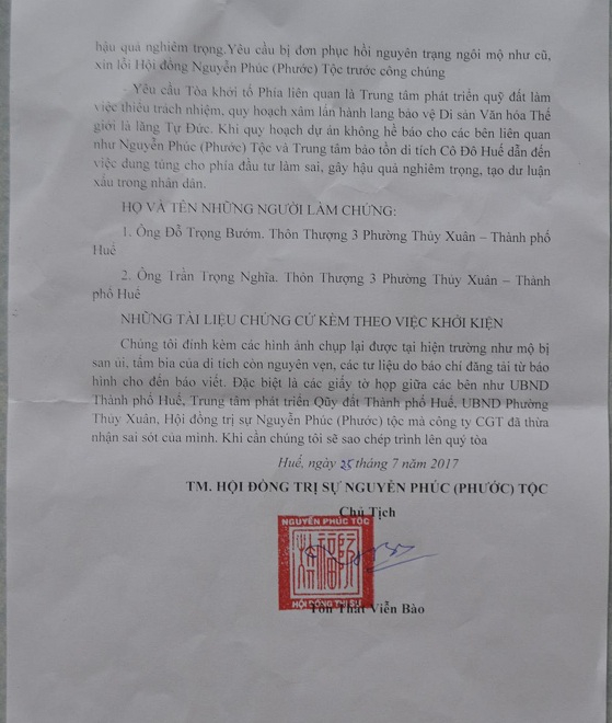 Vụ san ủi lăng vợ vua Tự Đức: Đề nghị khởi tố về tội x&acirc;m phạm mồ mả