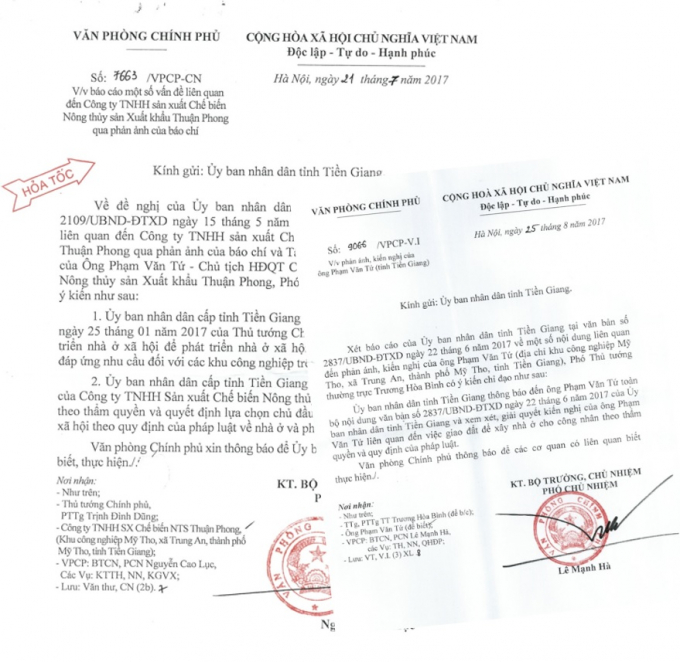 Văn ph&ograve;ng ch&iacute;nh phủ c&oacute; văn bản Hỏa tốc số 7663/VPCP-CN, truyền &yacute; kiến chỉ đạo của Ph&oacute; Thủ tướng Trịnh Đ&igrave;nh Dũng.