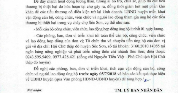 Sóc Sơn: Công văn ủng hộ tiểu thương không trái luật nhưng ...khiên cưỡng