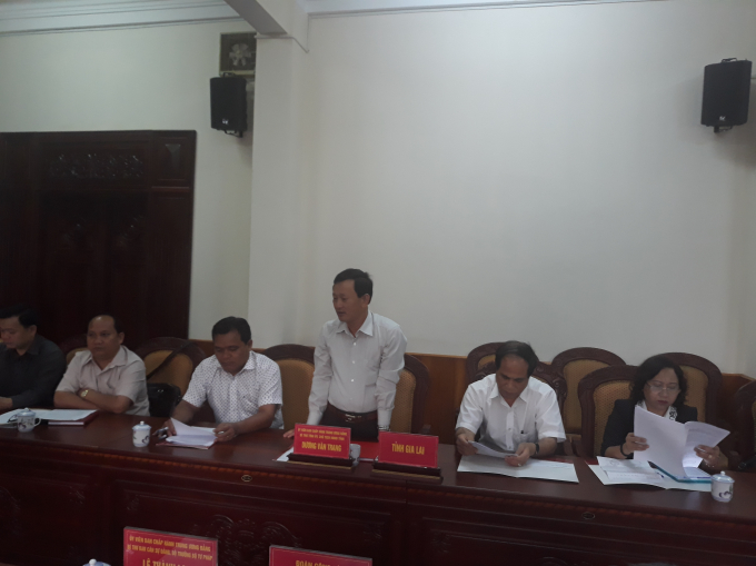 &Ocirc;ng Dương Văn Trang- Uỷ vi&ecirc;n Trung ương Đảng, B&iacute; Thư tỉnh ủy Gia Lai ph&aacute;t biểu tại buổi l&agrave;m việc.