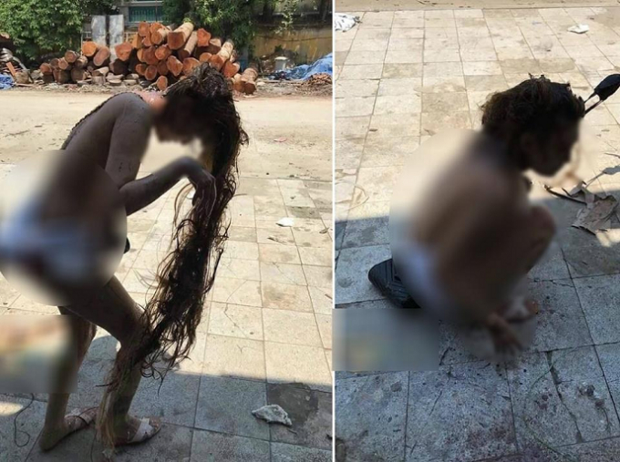 H&igrave;nh ảnh c&ocirc; g&aacute;i trẻ nghi bị đ&aacute;nh ghen lột đồ giữa ban ng&agrave;y.