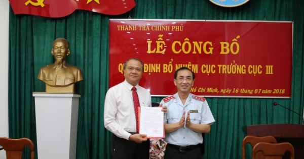 Bổ nhiệm Cục trưởng Cục Thanh tra, Giải quyết khiếu nại, tố cáo khu vực 3