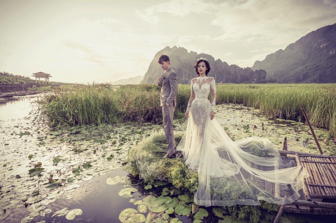 Kh&aacute;nh Linh The Face khoe 3 v&ograve;ng h&uacute;t mắt khi diện v&aacute;y cưới