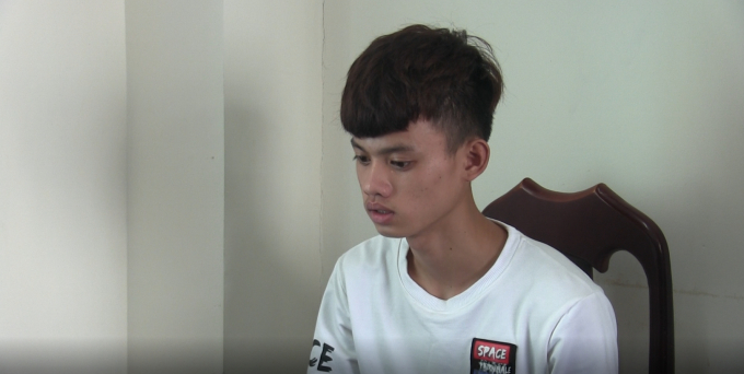 Đối tượng Ch&acirc;u tại cơ quan c&ocirc;ng an.