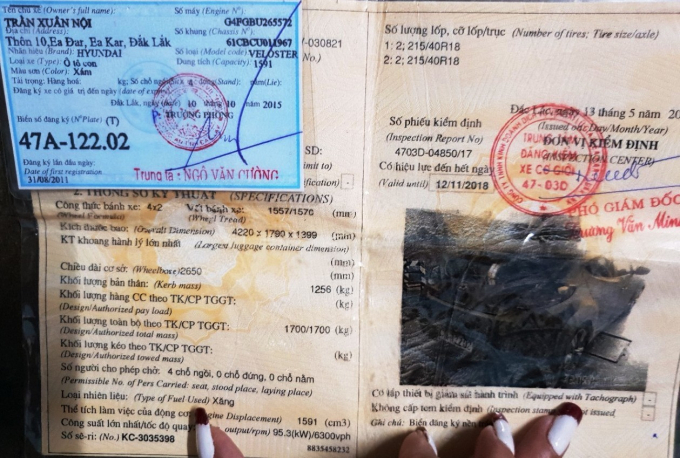 Giấy tờ, c&agrave; vẹt xe &ocirc; t&ocirc; &ocirc;ng Nội cầm cố vay tiền b&agrave; Tuyền.