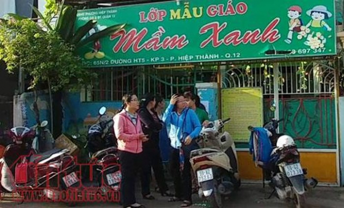 Trường Mầm Xanh nơi c&aacute;c bảo mẫu bạo h&agrave;nh c&aacute;c em nhỏ.