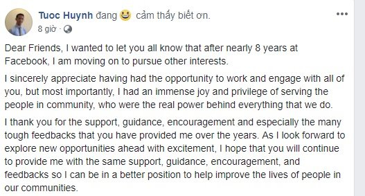 &Ocirc;ng Huỳnh Kim Tước gửi th&ocirc;ng b&aacute;o đến bạn b&egrave; tr&ecirc;n trang c&aacute; nh&acirc;n