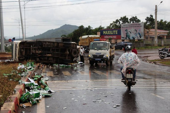 Hiện trường vụ tai nạn.