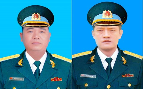 Thượng t&aacute; phi c&ocirc;ng Phạm Giang Nam (ảnh tr&aacute;i) v&agrave;&nbsp;Trung t&aacute; phi c&ocirc;ng Khuất Mạnh Tr&iacute;.(Ảnh: TTQS).