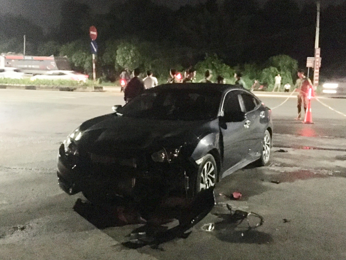 Chiếc &ocirc; t&ocirc; tại hiện trường.