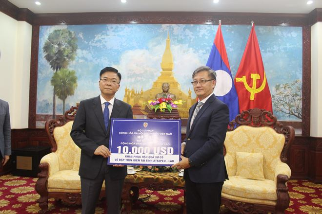 Bộ Tư ph&aacute;p hỗ trợ khắc phục hậu quả sự cố vỡ đập thủy điện tại tỉnh AttaPeu L&agrave;o